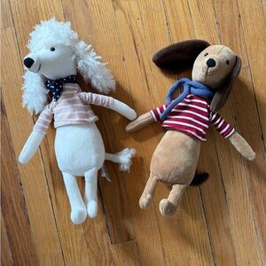 Jellycat Plush Dog Toy Set - Cream and Brown